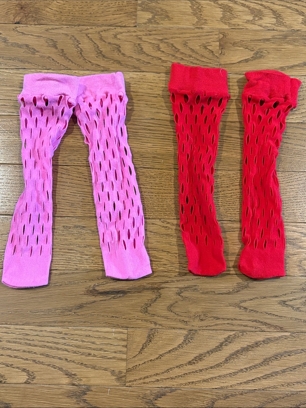 Hot Topic | 2 Pairs of Fishnet Socks Pink & Red One Size OS